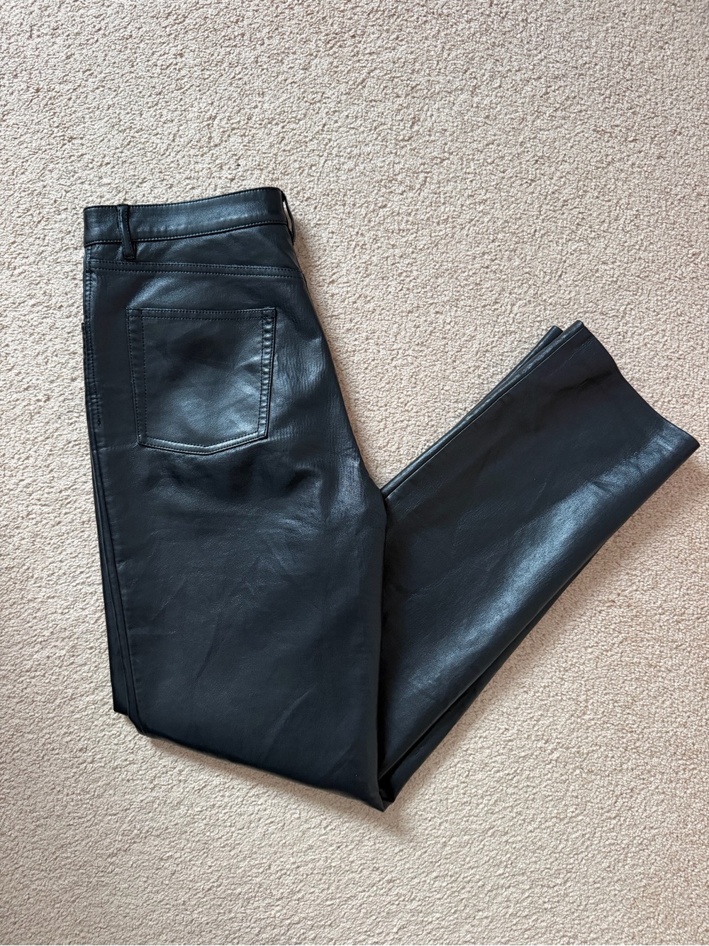 Wilfred Faux Leather Straight Leg Pants - Black
